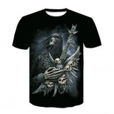 New Printed Motorcycle Skull T-shirt