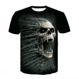 New Printed Motorcycle Skull T-shirt