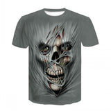 New Printed Motorcycle Skull T-shirt
