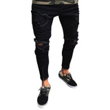 Zipper Bottom| Straight Denim| Pencil Pants |Ripped Jeans| Men Jeans|