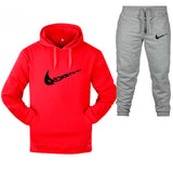 Cotton Fleece Thick hoodie+Pants Sporting Male Tracksuit