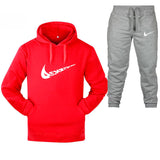 Cotton Fleece Thick hoodie+Pants Sporting Male Tracksuit