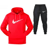 Cotton Fleece Thick hoodie+Pants Sporting Male Tracksuit