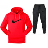 Cotton Fleece Thick hoodie+Pants Sporting Male Tracksuit