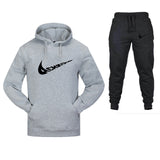 Cotton Fleece Thick hoodie+Pants Sporting Male Tracksuit