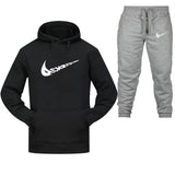 Cotton Fleece Thick hoodie+Pants Sporting Male Tracksuit