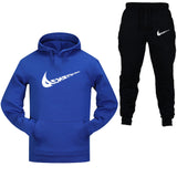 Cotton Fleece Thick hoodie+Pants Sporting Male Tracksuit