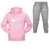 Cotton Fleece Thick hoodie+Pants Sporting Male Tracksuit