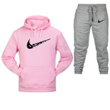 Cotton Fleece Thick hoodie+Pants Sporting Male Tracksuit