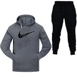 Cotton Fleece Thick hoodie+Pants Sporting Male Tracksuit