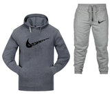 Cotton Fleece Thick hoodie+Pants Sporting Male Tracksuit