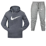 Cotton Fleece Thick hoodie+Pants Sporting Male Tracksuit