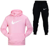 Cotton Fleece Thick hoodie+Pants Sporting Male Tracksuit