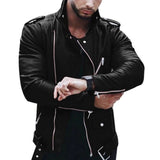 NEW Fashion Men's Stand Collar Coats Leather Biker Jackets