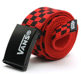 Black White Plaid Canvas Belt