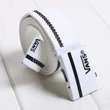 Black White Plaid Canvas Belt