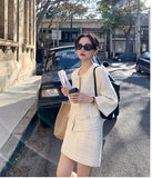 Women Short Jacket Wool Coat+Bodycon Pencil Skirt Suit sets