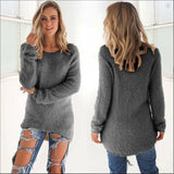 Women O-Neck Loose Knitted Sweater