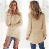 Women O-Neck Loose Knitted Sweater
