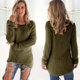 Women O-Neck Loose Knitted Sweater