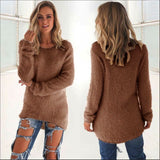 Women O-Neck Loose Knitted Sweater