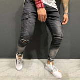 Distressed Jeans| Pockets Jeans| Pencil Pants |Hip Hop Pants |Pencil Denim Jeans|