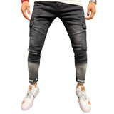 Distressed Jeans| Pockets Jeans| Pencil Pants |Hip Hop Pants |Pencil Denim Jeans|