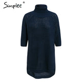 Women Turtleneck Knitted Pullover Sweater