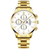Men Luxury Business Golden Stainless Steel Band Mens Watches