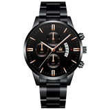 Men Luxury Business Golden Stainless Steel Band Mens Watches