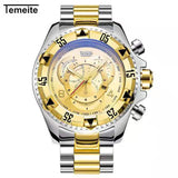 Men Full Steel Wrist Watches Clock