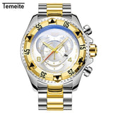 Men Full Steel Wrist Watches Clock