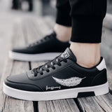 Spring leather Shoes Lace-up Men printed Casual Shoe