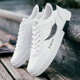 Spring leather Shoes Lace-up Men printed Casual Shoe