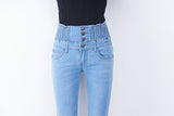 Winter Women Single Breasted Jeans