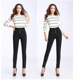 Winter Women Single Breasted Jeans