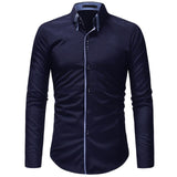 Wedding Male Tops| Slim Fit Shirt| Non-iron Striped Shirt |Men Shirt| Dress Shirts |Double Collar|