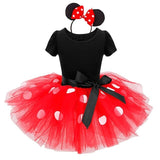 Girls Fancy Mickey Minnie Mouse Dress | Kids Dot Princess Dresses | Cosplay Mini Mouse Costume