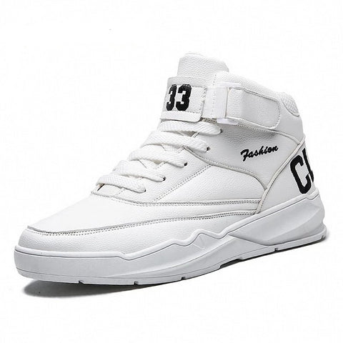 Men Winter Boots Fashion White Casual Leather Sneakers