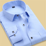 Man Dot Printed Long Sleeve Business Dress Shirts