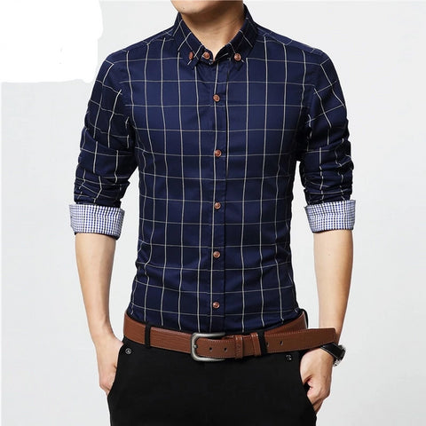 Men's Plaid Business Casual Shirt | Men Design Shirt