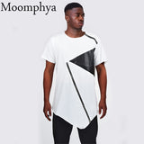 Men Leather Patchwork Zip T shirt | Fashionable Man T Shirt