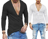 Men Long Sleeve  V-neck Shirt | Fashionable T Shirts