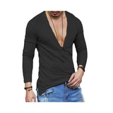 Men Long Sleeve  V-neck Shirt