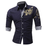 Men's Dragons Print Casual Shirt