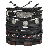 Leaf Leather Men Fashion Bracelet