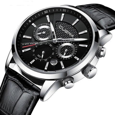  Luminous Hands Genuine Leather Male Watch 