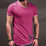 Fashion Summer Ripped Clothes Men T-Shirt | Fashionable T Shirts