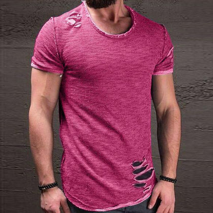 Fashion Summer Ripped Clothes Men T-Shirt | Fashionable T Shirts
