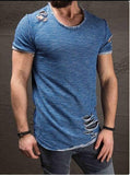 Fashion Summer Ripped Clothes Men T-Shirt | Fashionable T Shirts